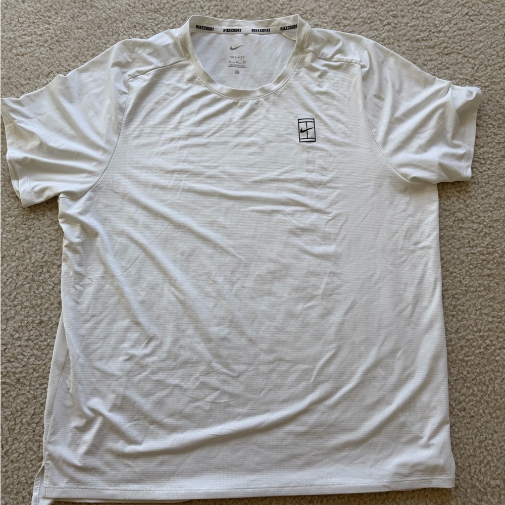 Mens Nike Court Advantage Dri Fit Tennis Top Shirt White